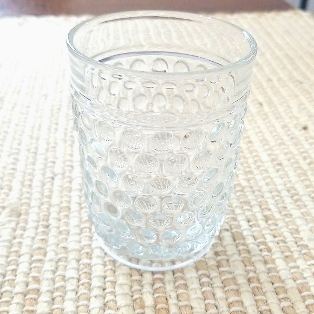 Vintage Hobnail Uranium Vaseline Glass Tumblers Glasses Set Of 4 - Picture 4 of 5